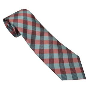 Tommy Hilfiger Checkered Tie in Pink and Blue 100% Silk